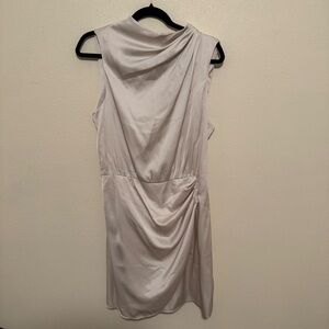 Abercrombie & Fitch One-Shoulder Draped Cream-Gray Dress